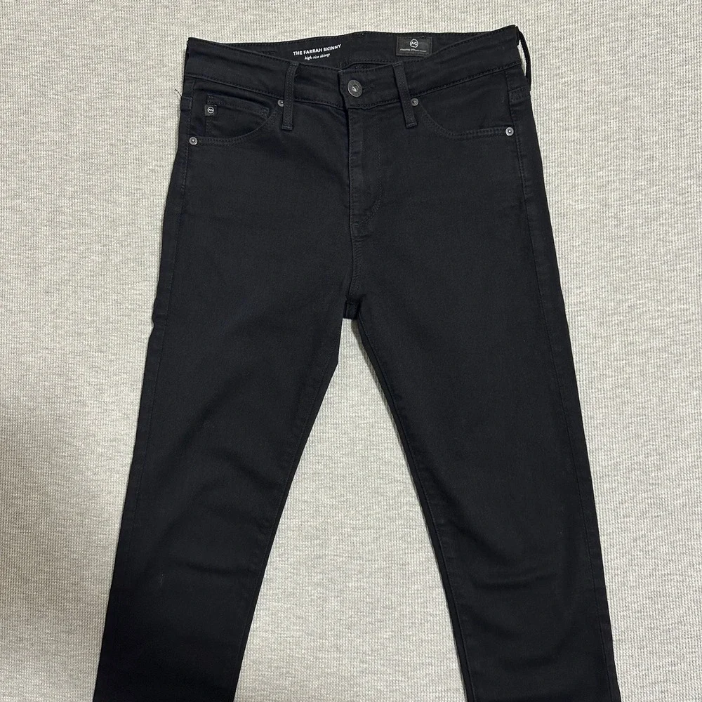 AG Adriano Goldschmied The‎ Farrah Skinny High Rise Jeans Black Women's Size 24R